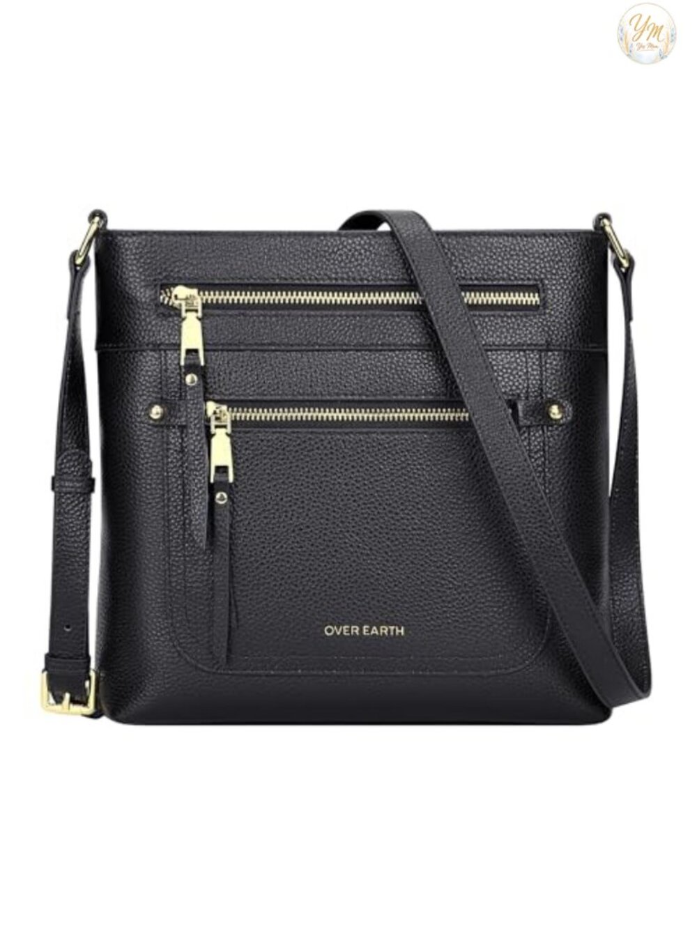 Genuine Leather Crossbody Bag with Multiple Pockets for Women Adjustable Strap